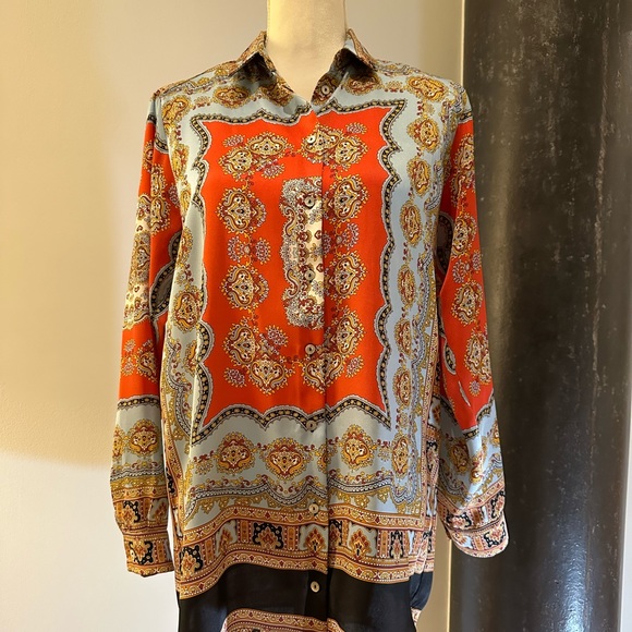 Multi colored Zara long blouse tunic size small - Picture 2 of 6